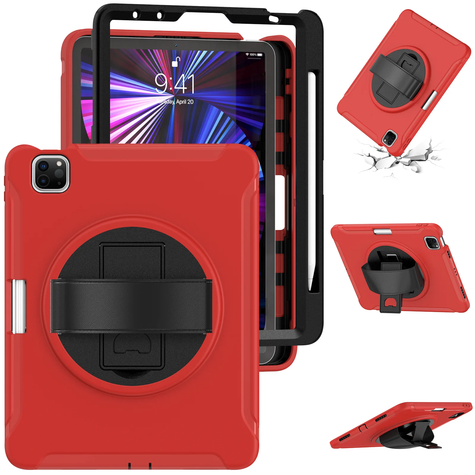 Rugged Shockproof Kickstand Handle Case
