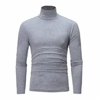 New High Quality Men'S Sweater Cotton Sweater Men'S Pullover Half High Collar Soft And Warm Knitted Men'S Slim Fit Knitwear 1