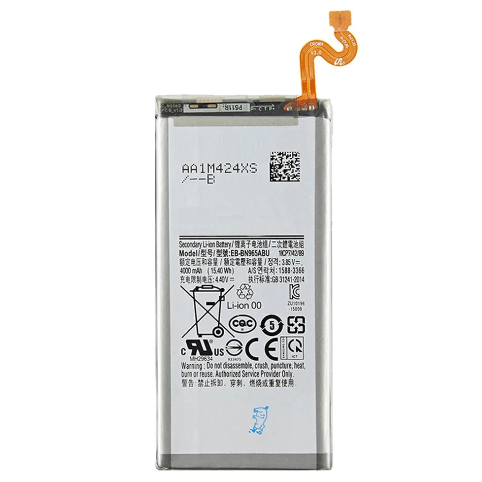 

Battery EB-BN965ABU EB-BN965ABE 4000mAh For Samsung Galaxy Note9 Note 9 N9600 SM-N9600 SM-N960F N960U N960N N960W Bateria