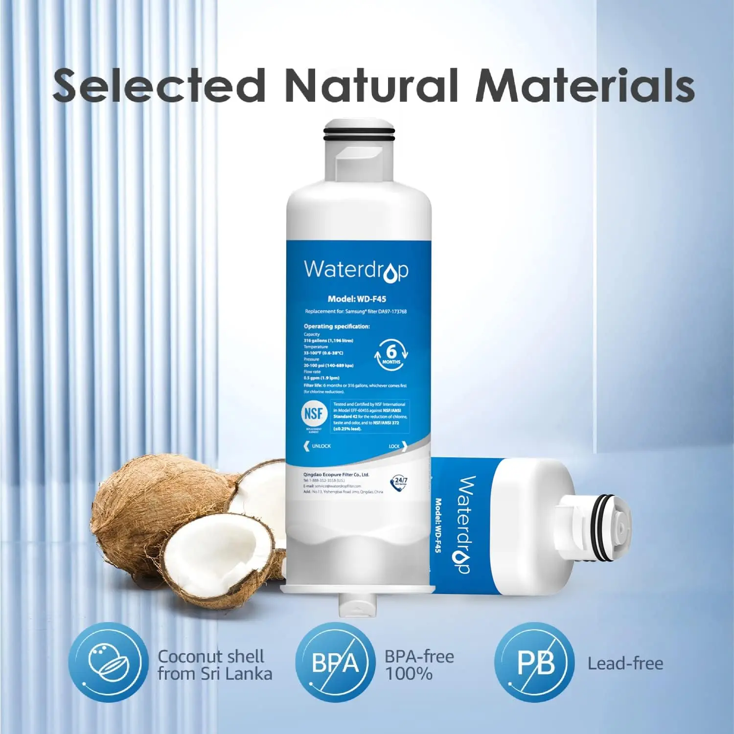 Waterdrop Replacement Water Filter for Samsung Refrigerators