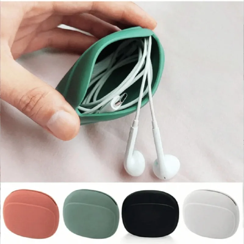 Waterproof Silicone  Electronics  Organizer - Multi-Compartment Cable Storage Case for Travel/Sauna, Shockproof Earbud