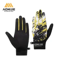 AONIJIE Windproof Warm Running Gloves Full Finger Anti Slip Sports Gloves Two Finger Touchscreen Non-Slip for Cycling M59 1
