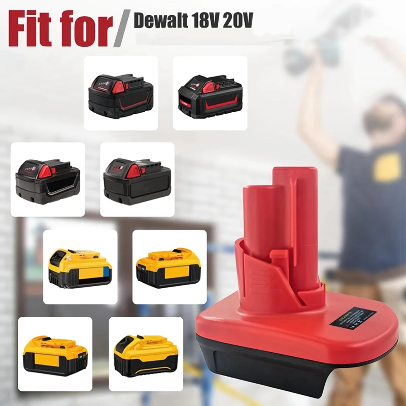 DM20M12 Battery Adapter For Dewalt 20V For Milwaukee 18V M18 Battery Convert To Milwaukee 12V M12 Cordless Tools Durable