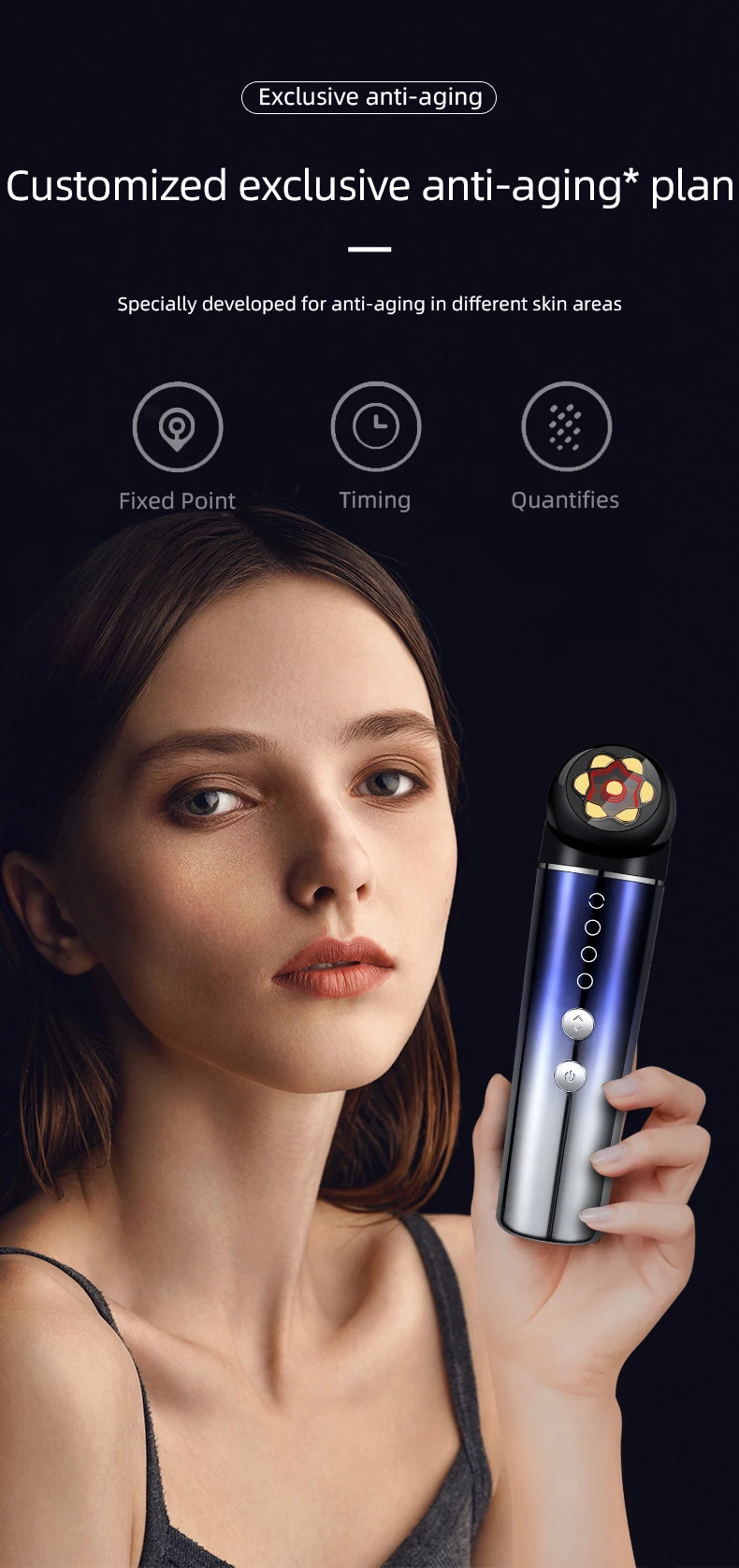 6 in 1 EMS Microcurrent Facial Massager Sonic Vibration Face Lifting Machine LED
