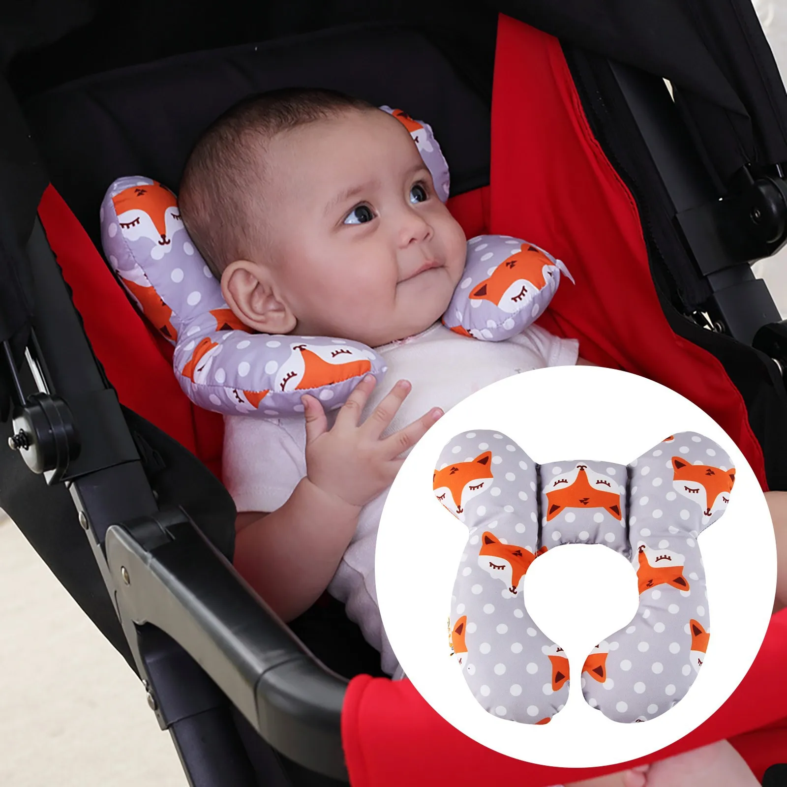 Description Picture 3 of itemBaby Travel Pillow for Head and Neck, Upgraded Baby Support Pillow, Baby Neck Pillows for Car Seat,Pushchair,Travel