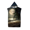 Beautiful Moonlit Night Sky Print Microfiber Quick-Drying Beach Towel Adult Kid Hooded Outdoor Swimming Bath Towel Surf Poncho 6