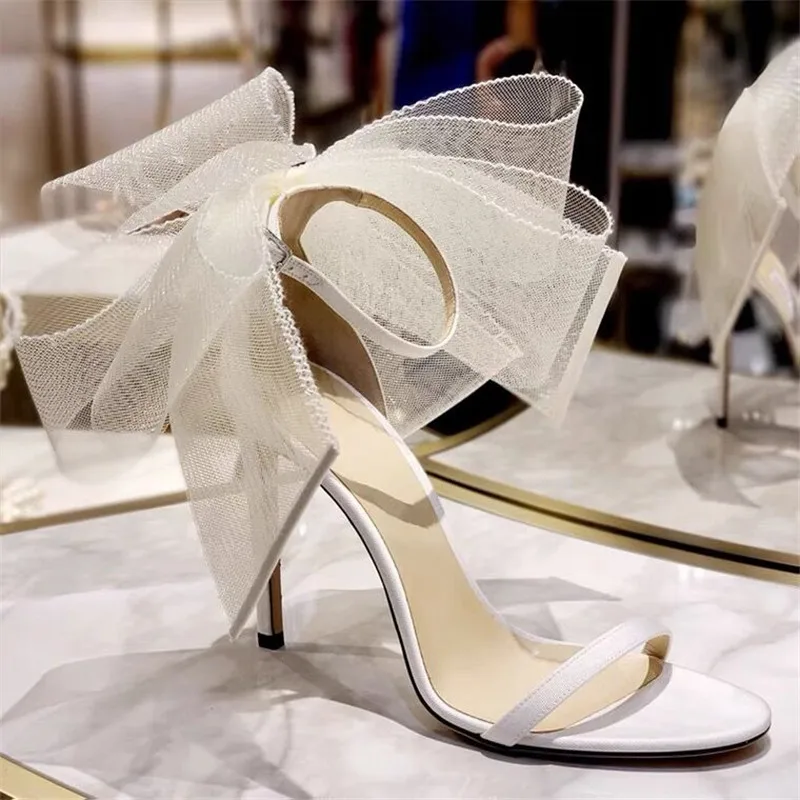 Big Butterfly-Knot Sandals Woman Summer High Heels Women Pumps Pointed Designer Shoes Mary Janes Sexy Stiletto Wedding Shoe women sandals women high heels pumps