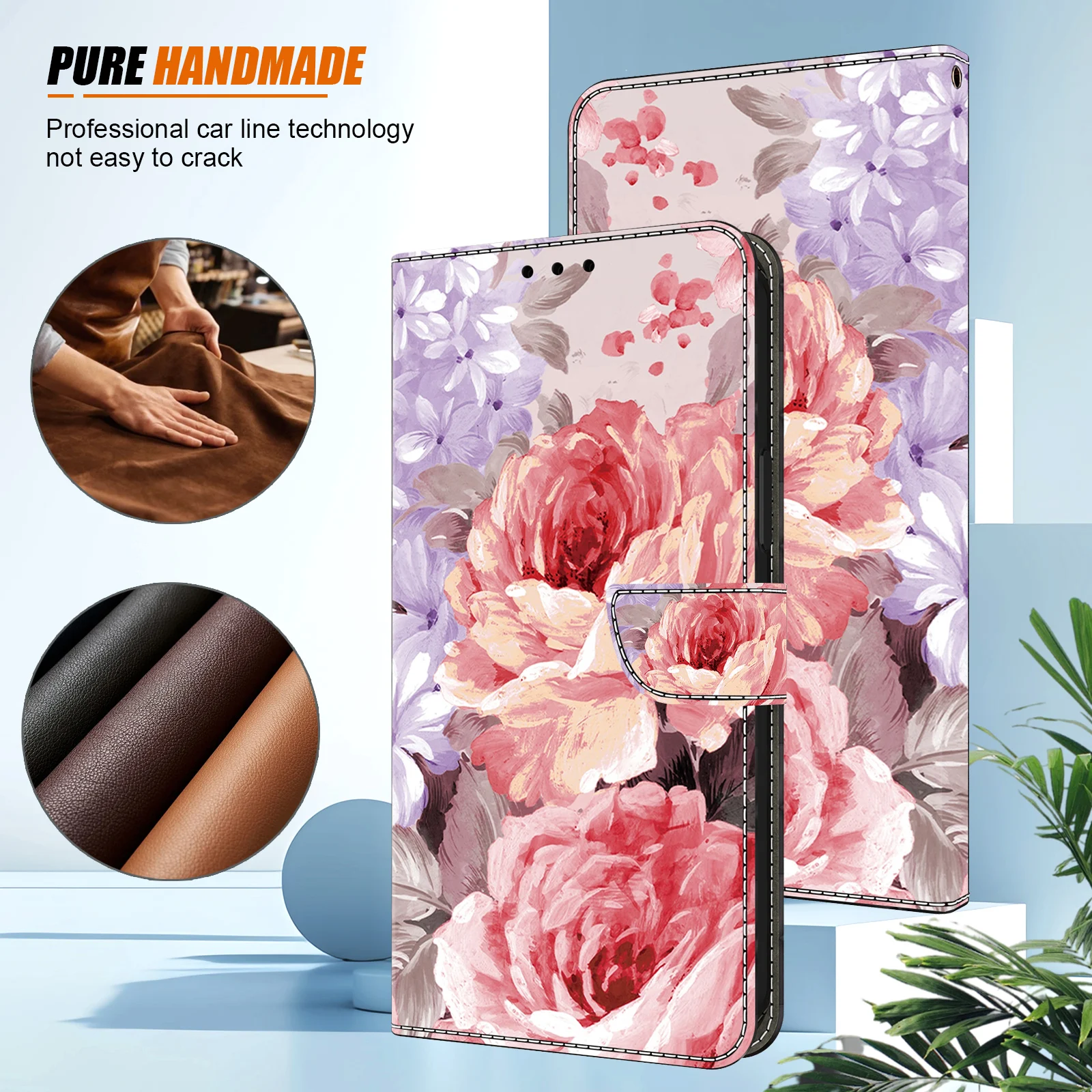 Premium 3D Magnetic Flip Wallet Leather Phone Case