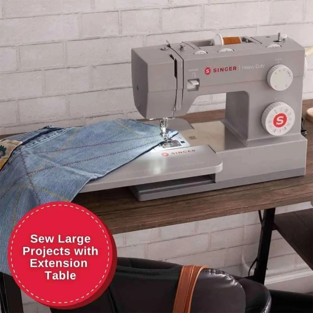 Singer Heavy Duty 6380 Sewing Machine With Extension Table & Accessory Kit | Strong Motor With Enhanced Piercing Power, 110 5