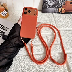 Official Magnetic Lanyard Shockproof Crossbody Case with Soft Neck Cord Strap - iPhone 15 Plus (Orange)
