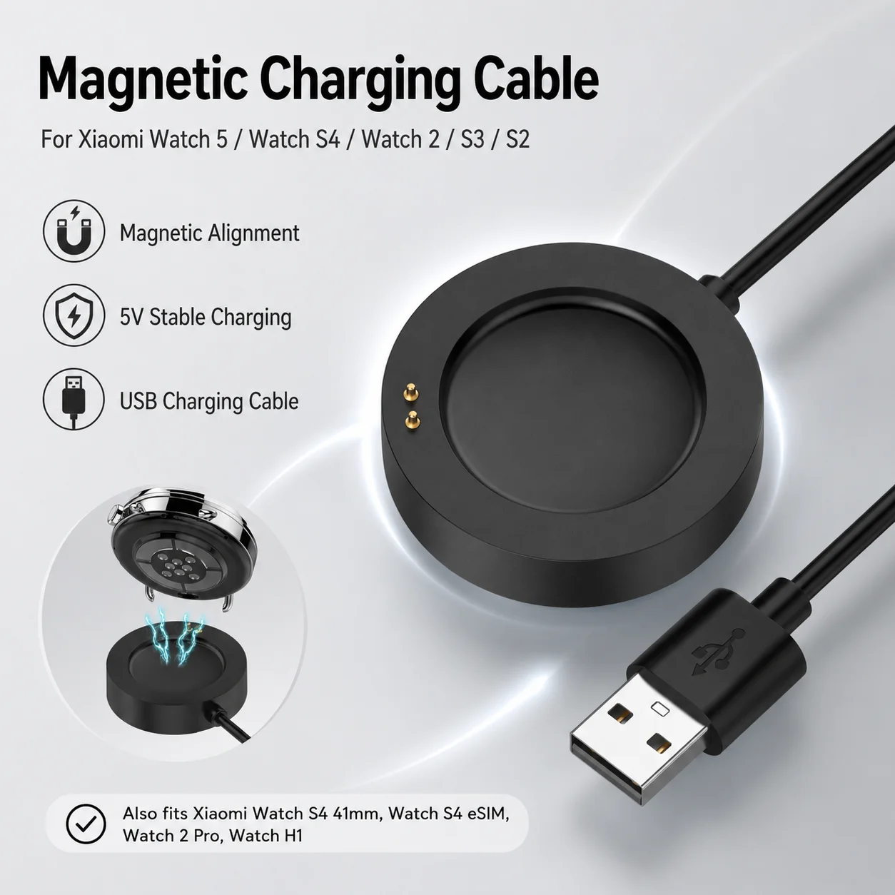 Magnetic USB Smartwatch Charging Cable