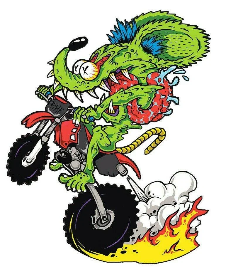 For Rat Fink Dirt Bike Vinyl Decal Stickers