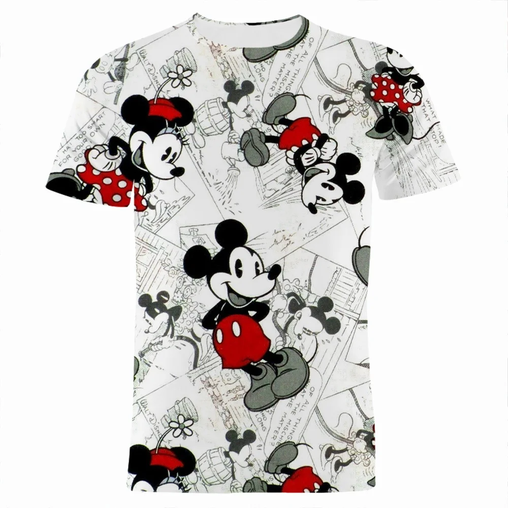 

2024 New Summer 3D Print Mickey Mouse T-Shirt Men Women Streetwear Casual Short Sleeve Tops