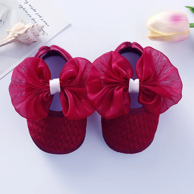 2022 Baby Girls Toddler Baby Princess Shoes Cute Flowers Sandals Walking Shoes Girl Bowknot Sneaker Newborn Flats Girls Gift 2