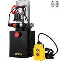 VEVOR Hydraulic Pump Double Acting Hydraulic Power Unit 4L Steel Tank Hydraulic Pump Power Unit 12V for Dump Trailer Car Lifting 1