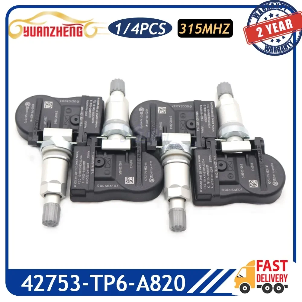 

Автомобильный датчик контроля давления в шинах TPMS 42753-TP6-A820, подходит для Honda Accord Crosstour CR-V 2010-2015 315 МГц