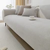 Cotton Linen Sofa Cover Solid Colour Cushion Living Room Sofa Backrest Towel Universal for All Seasons Thicken Non-Slip Sofa Mat 2