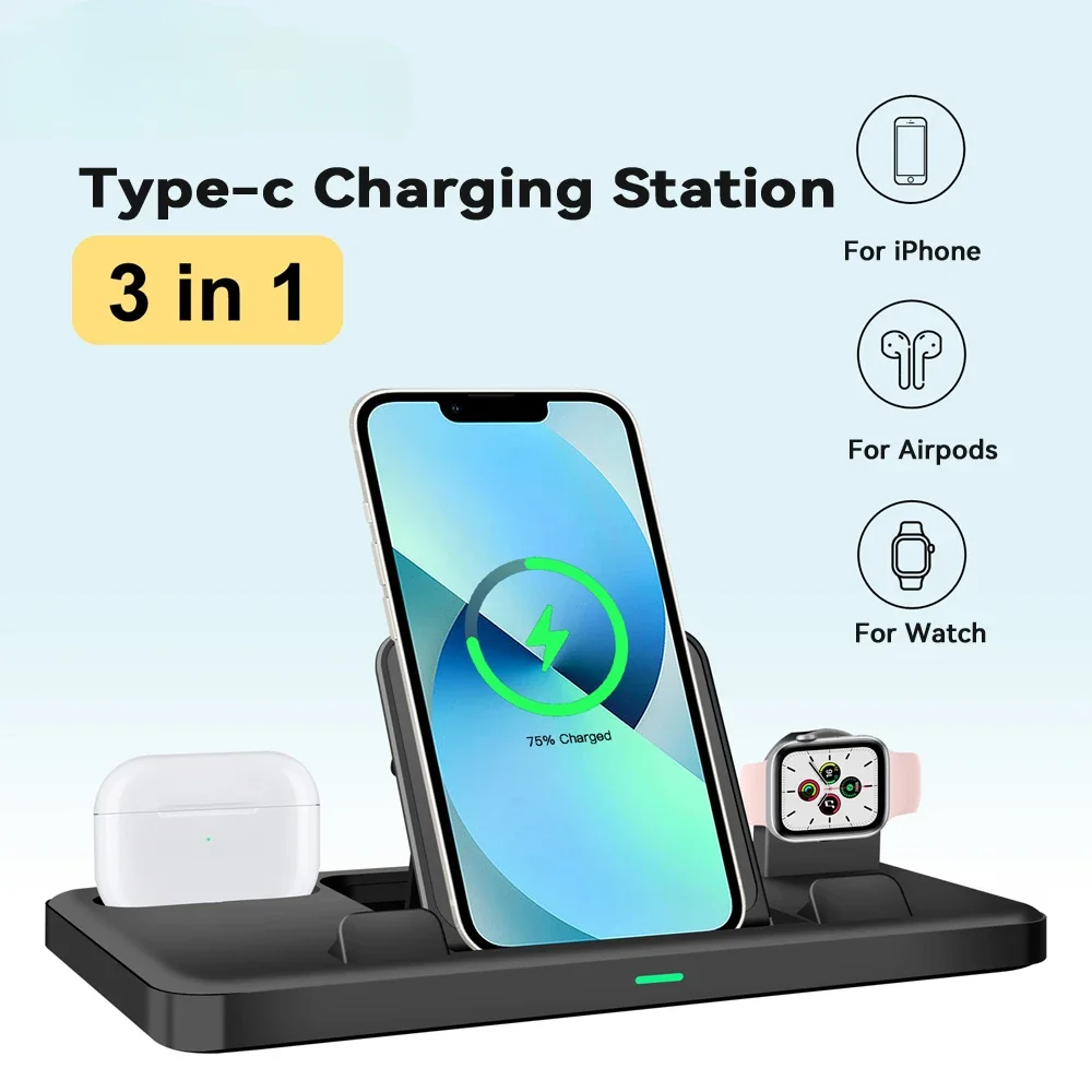 

Зарядная Станция 3 в 1, 5 В, 3 А, 9 В, 2 А, Type-c