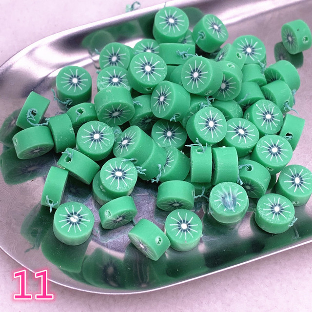 10mm Color Fruit Beads Polymer Clay Beads Polymer Clay Spacer Loose Beads for Jewelry Making DIY Bracelet Accessories