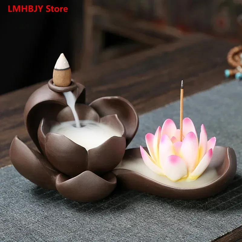 

LMHBJY Purple Sand Backflow Incense Stove Zen Buddhist Hand Sandalwood Stove Home Indoor Incense Stove Creative Decoration