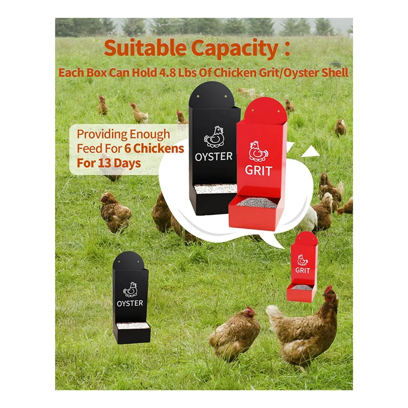 Chicken Oyster Shell Feeder And Grit Feeder Metal Chicken Feeder Chicken Coop Accessories Automatic Chicken Feeder