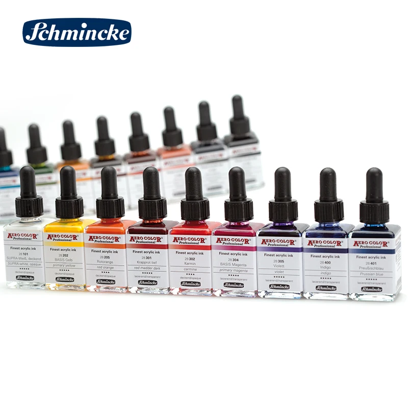 Germany Schmincke Color Acrylic Ink 36 Colors Professional burette Painting Ink DIY Illustration AERO Acrylic Watercolor