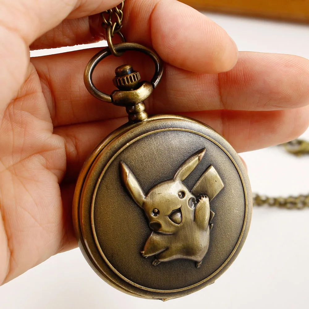 Unique Personality Creative Quartz Pocket Watch Necklace For Children Steampunk Popular Cartoon Kids Souvenir Gift