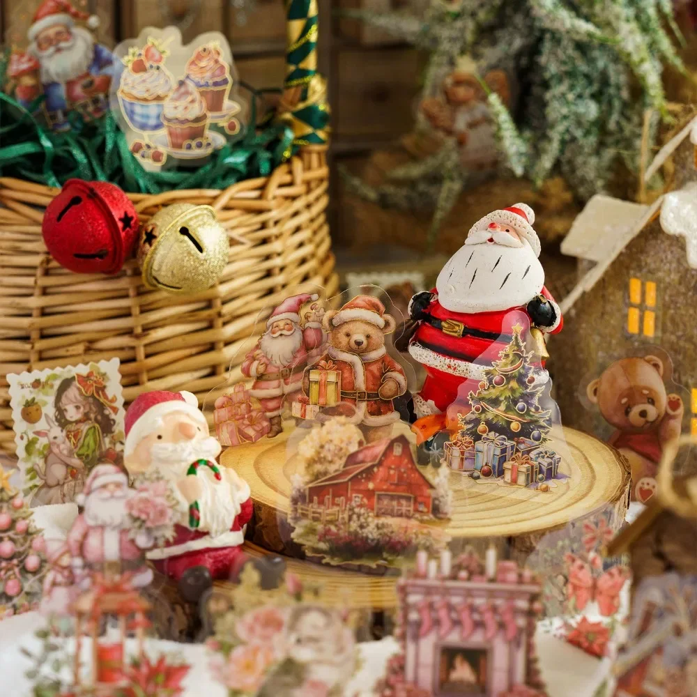 

50Pcs Christmas Stickers Scrapbooking Supplies Aesthetic Cute Diary Decoration Kids Laptop Sketchbook Stationery Sticker Kawaii