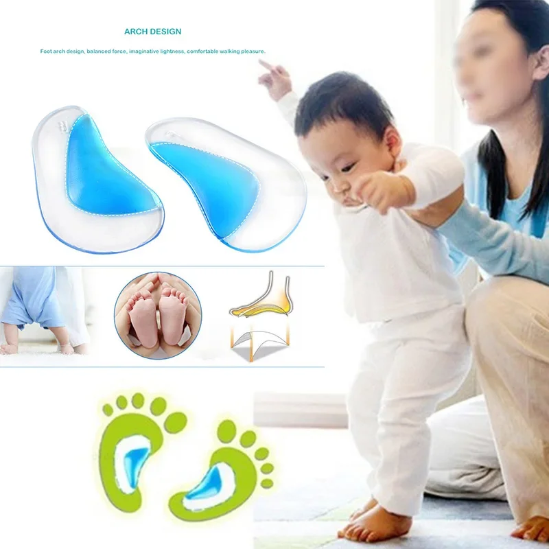 Kids Orthopedic Insoles for Children Shoes Inserts Baby Plantar Fasciitis Flat Feet Arch Support Orthotic Silicone Gel Insoles shoe insoles