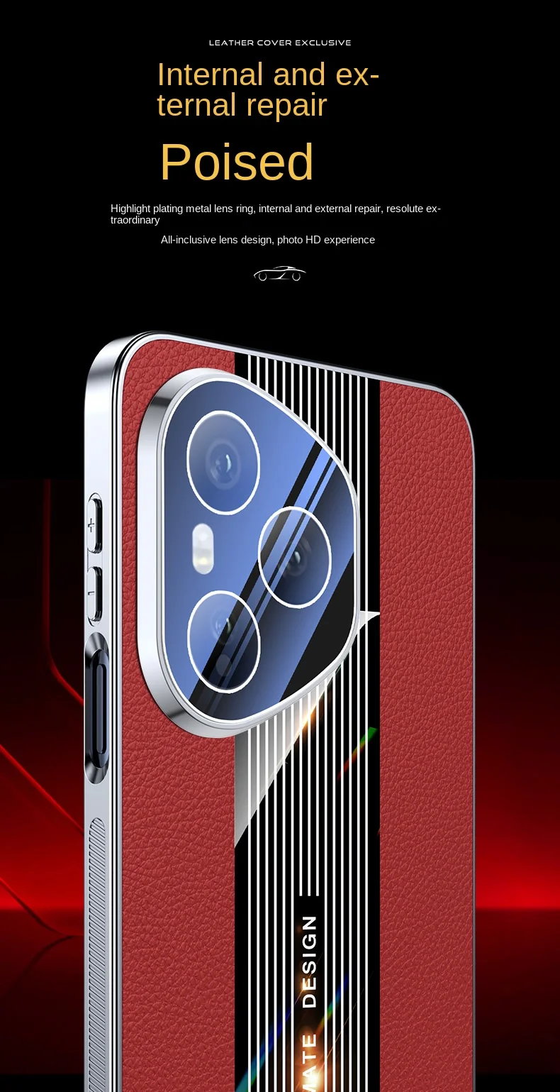 Luxury Hard PU Leather Plating Protective Back Cover