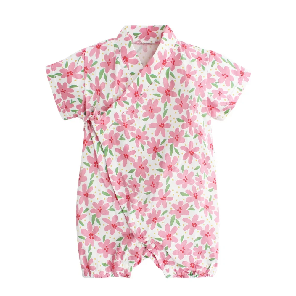 Barboteuse Kimono Bébé Fille - Coton Japonais, Manches Courtes, Tulle Tutu, Pyjama Naissance