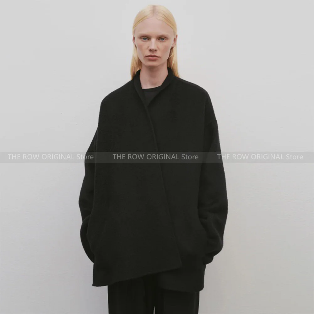 

Женская твидовая куртка, Осень-зима 2023, новое двухстороннее твидовое шерстяное кашемировое черное маленькое пальто