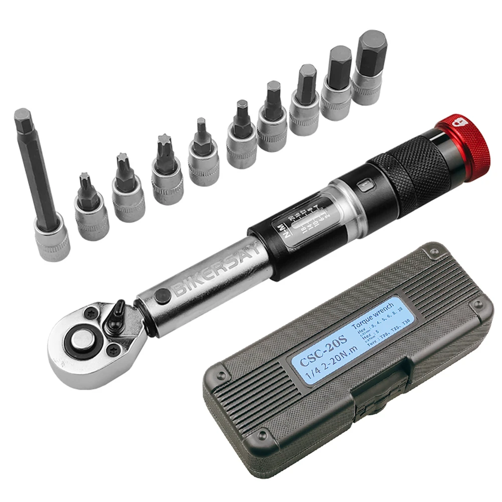 BIKERSAY 220Nm 1/4" Adjustable Torque Wrench Precise Ratchet Wrench