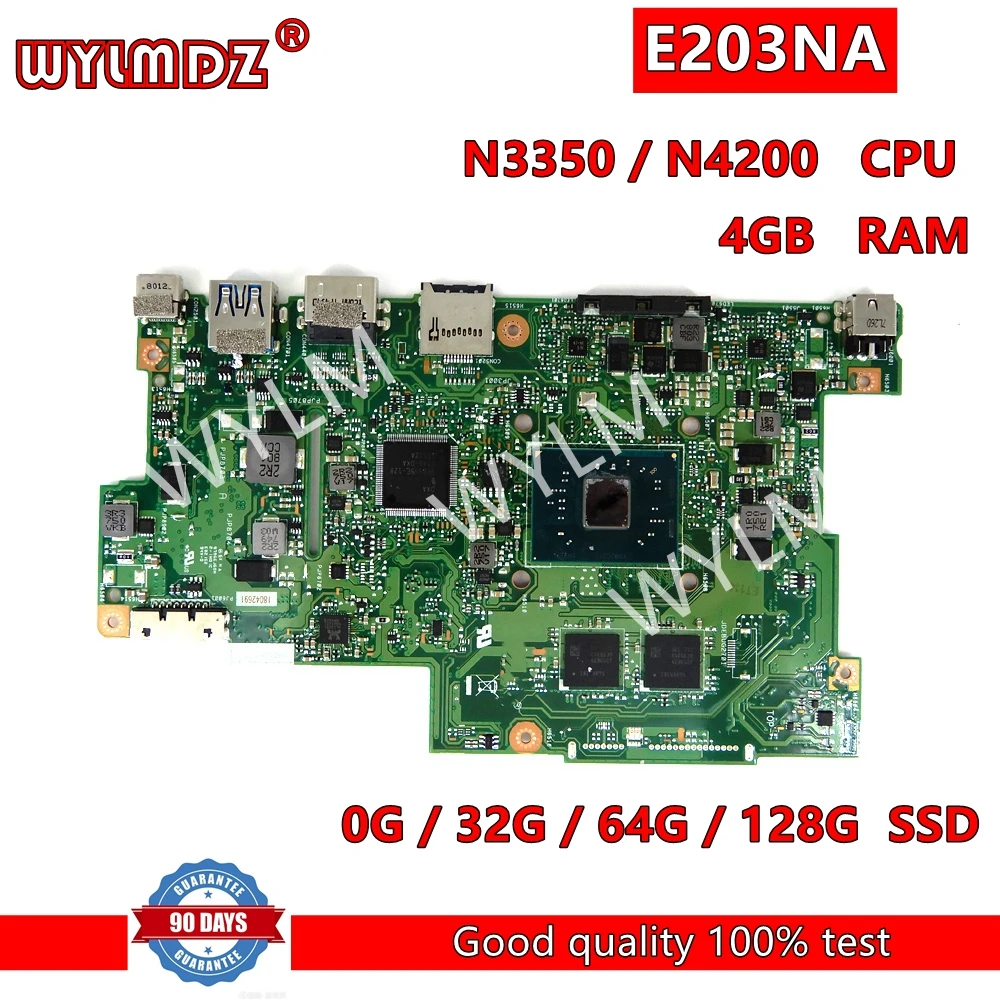 Placa-mãe do Portátil para Asus E203na N3350 N4200cpu 4gb Ram 32 64g Ssd 128g E203na E230n E203na
