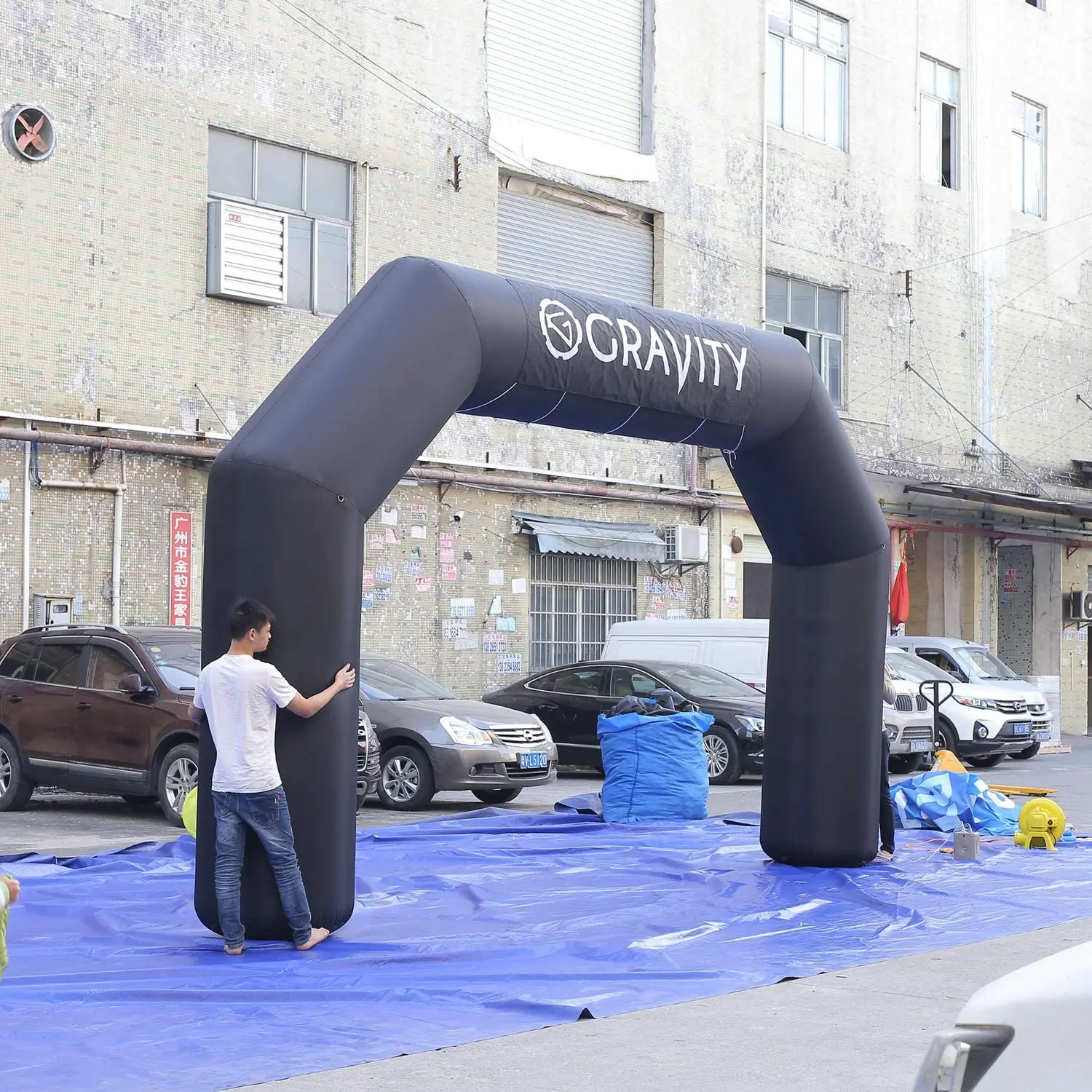 SAYOK Outdoor Inflatable Arch Giant Inflatable Archway Advertising Start Finish Line Racing Arch Banners with Air Blower NO LOGO 4