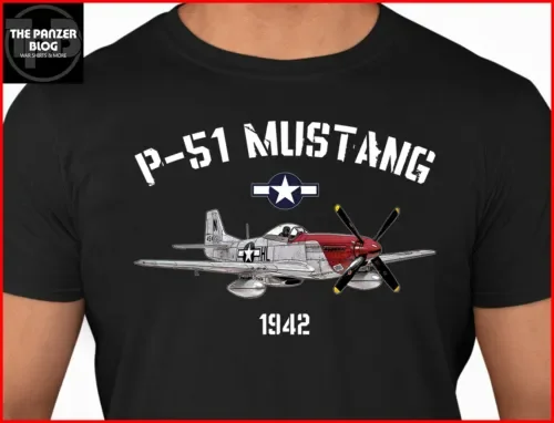 P 51 Mustang T Shirt Wwii Us Aircraft Versione 2 Maniche Lunghe O Corte