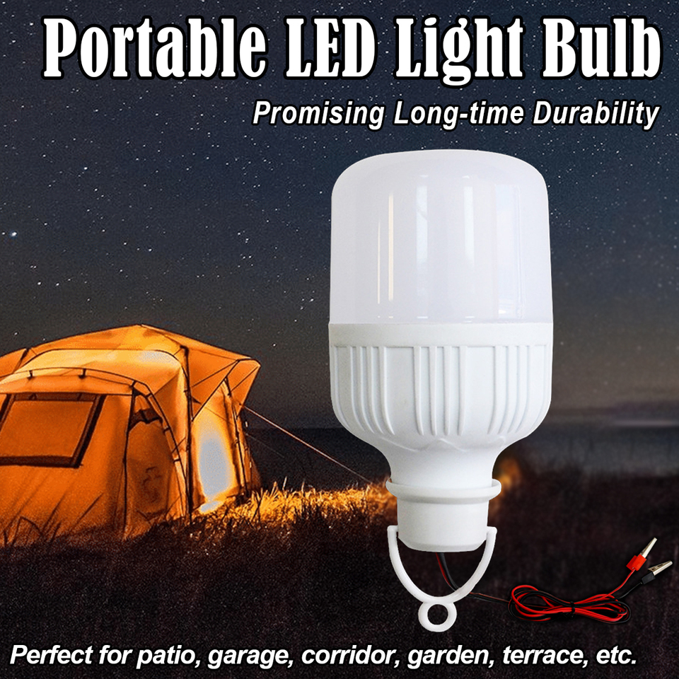 Led Bulb With 1.2m Clip Line 5w 9w 15w Lamp For Tent 12v Light Cool White Not Dimmable Milky Cover Camping Decor Replace Halogen