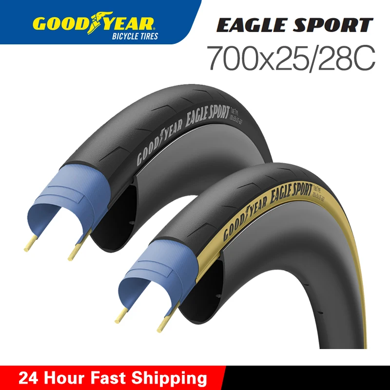 Pneu Vélo Goodyear 700c X 28c Pliant – Route/hybride – Caoutchouc Noir, Neuf