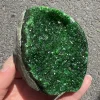 Electroplating Green!!Natural Amethyst Geode Quartz Cluster Crystal Specimen Energy Healing 3