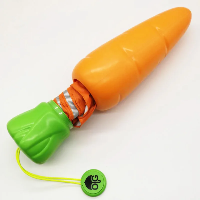 Children's Umbrella Radish Umbrella Cartoon Cute Carrot Wind and Rainproof Parasol Halloween Xmas Gifts for Kid Toddler