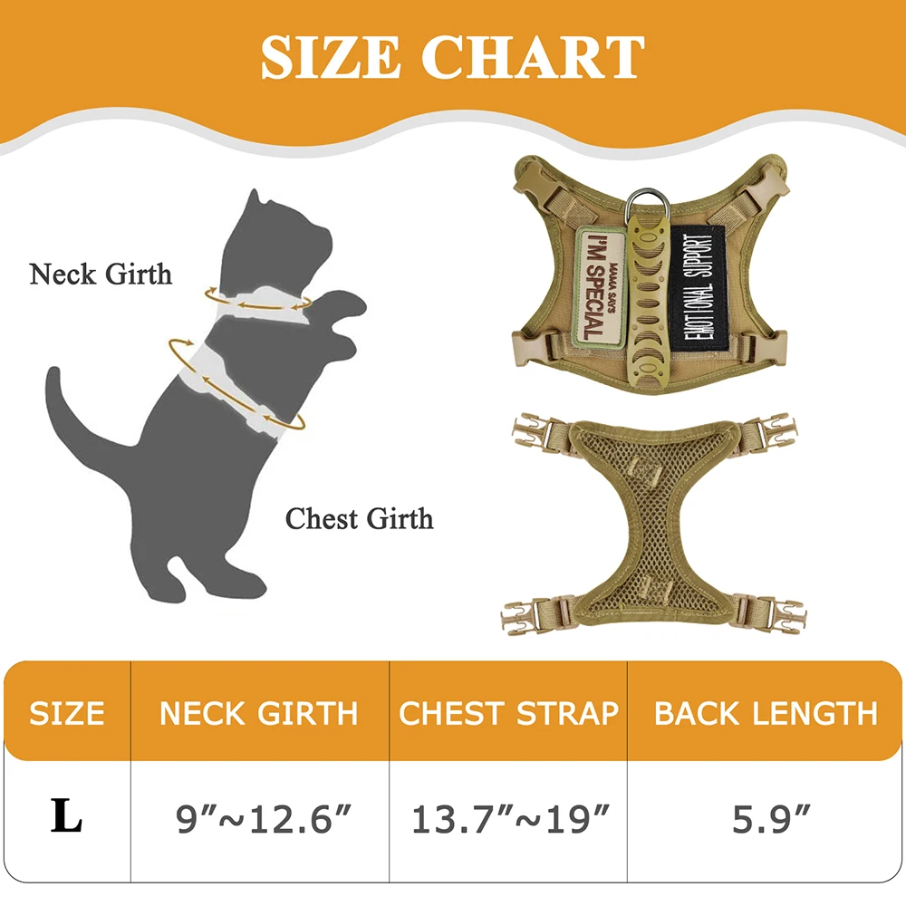 Cat Harness Adjustable Tactical Harnesses vest Leash Set Pet Clothes For Cats & Small Dog