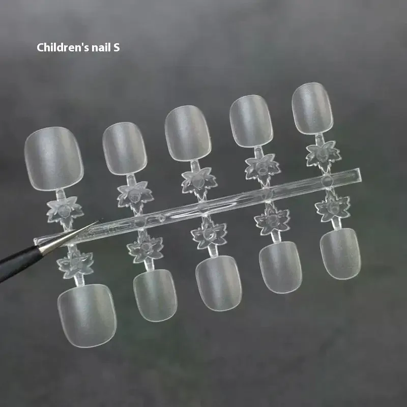 100PCS/Box False Nails Press On Nails Coffin Artificial Nails Clear Fake Nail Tips For Extension Manicure Tool For Child