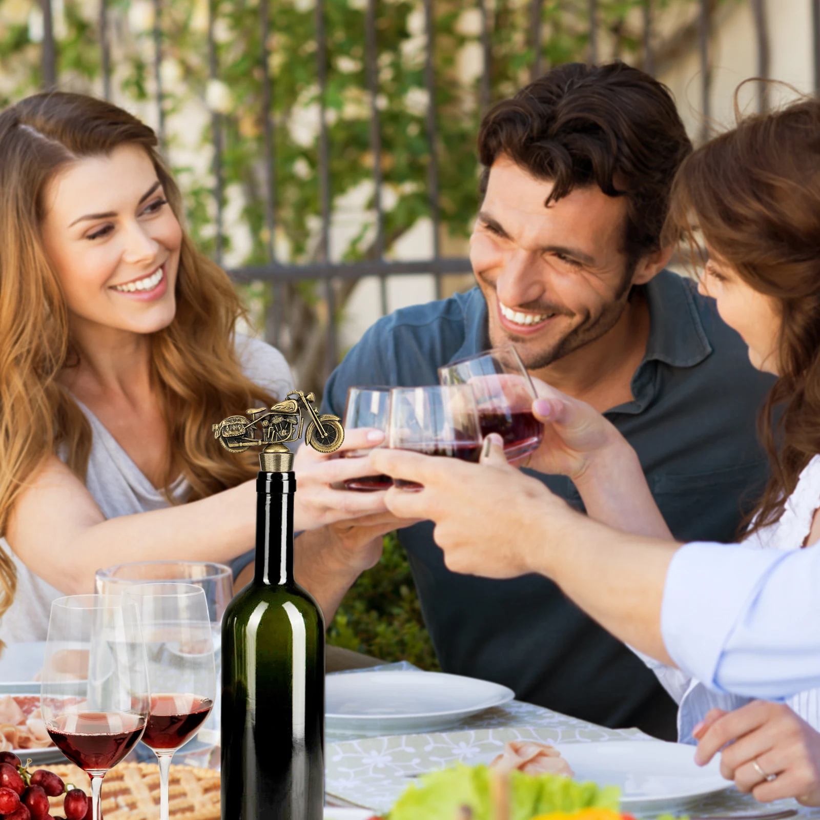 Yuokwer - Tappi riutilizzabili per bottiglie di vino, accessori e regali, tappi per bottiglie di vino e bevande, regalo per feste, matrimoni, compleanni (guscio d'argento, 1