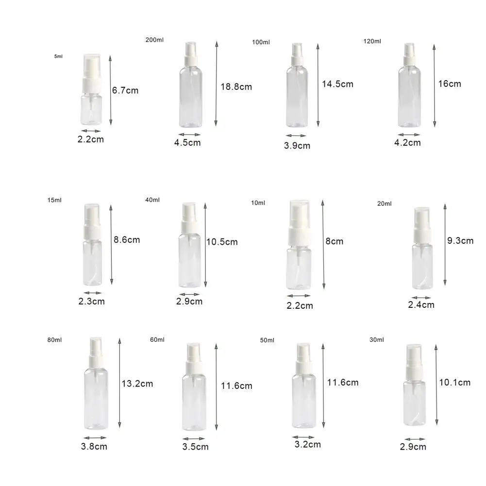 Portable Travel transparent spray bottle Mini Empty Spray Bottle Plastic Perfume Atomizer Refillable Bottles for Handwashing perfume atomizer refillable bottles perfume spray bottle