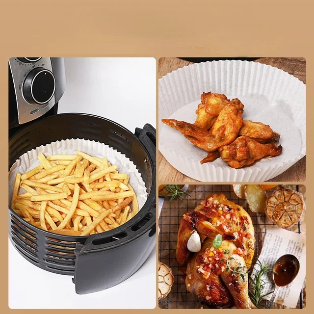 30Pc 20cm Disposable Air Fryer Liners Paper Non-Stick Steaming Basket Mat  Dessert Food Container Steamer Paper Liner For Kitchen - AliExpress