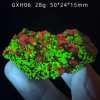 Spécimen minéral de Willemite naturel américain rouge feu et vert fluorescent pour la guérison, l'enseignement et la décoration intérieure 6