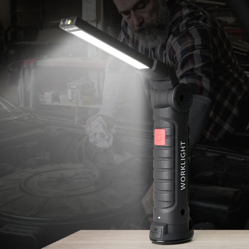LED Flashlight Camping Lamp LED Work Light Camping Lights Work Light Portable COB LED Flashlight USB Rechargeable Work Light Magnetic Lanterna Hanging Lamp Built-in Battery Camping Torch