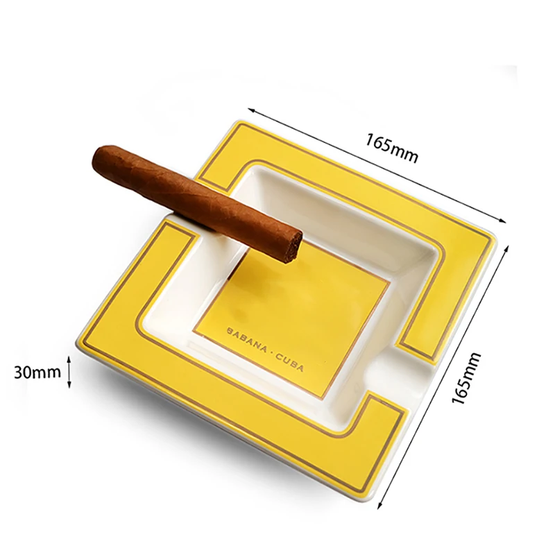 Classic Ceramic Cigar Ashtray Home Portable Travel Pocket Ash Slot
