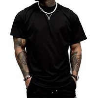 T-shirt homme haute qualité 100% coton col rond manches courtes classique noir blanc couleur Pure t-shirts printemps été décontracté dessus frais 3