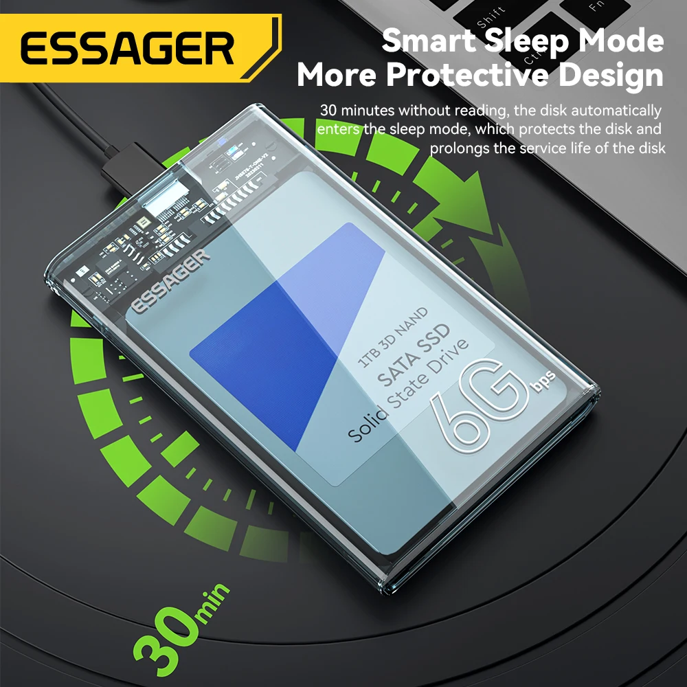 2.5 inch SATA HDD Enclosure USB 3.0 Mobile Hard Drive Case for SSD 2.5inch SATA Storage